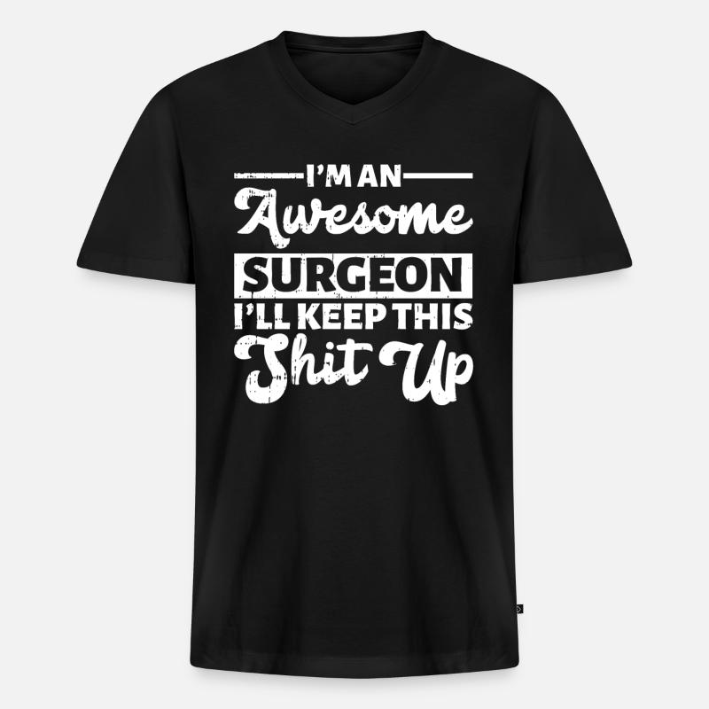 Chirurg - Männer Premium Bio T-Shirt mit V-Ausschnitt - Schwarz