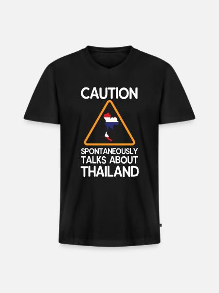 Thailand - Männer Premium Bio T-Shirt mit V-Ausschnitt - Schwarz