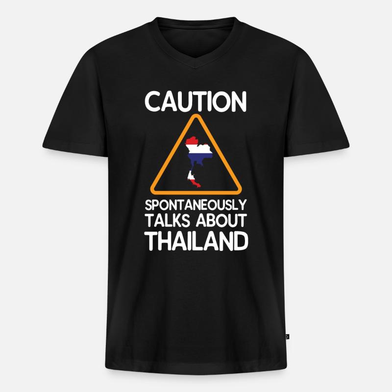 Thailand - Männer Premium Bio T-Shirt mit V-Ausschnitt - Schwarz