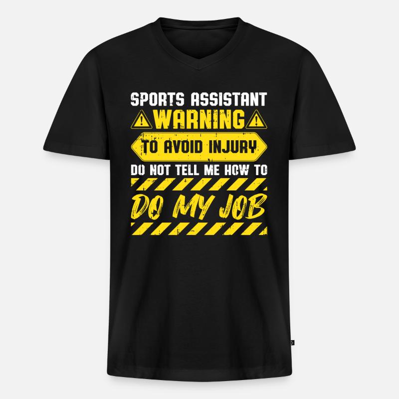 Sportassistent - Männer Premium Bio T-Shirt mit V-Ausschnitt - Schwarz