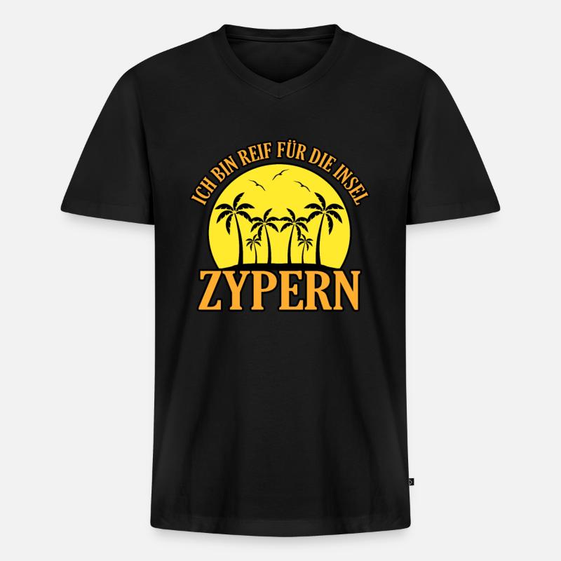 Zypern - Männer Premium Bio T-Shirt mit V-Ausschnitt - Schwarz