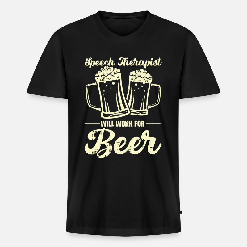 Sprachtherapeut Logopäde Geschenk - Männer Premium Bio T-Shirt mit V-Ausschnitt - Schwarz