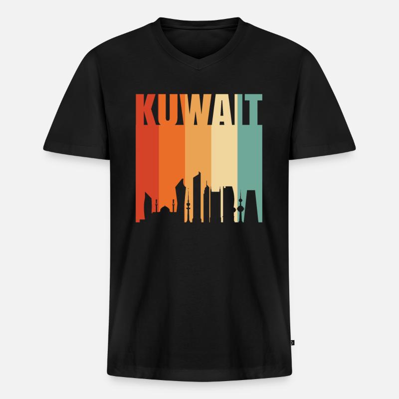 Kuwait - Männer Premium Bio T-Shirt mit V-Ausschnitt - Schwarz