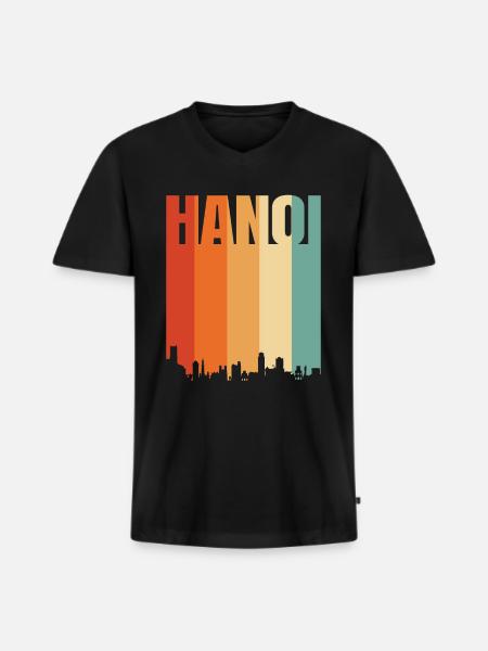 Hanoï - T-shirt encolure en V Premium bio Homme - noir