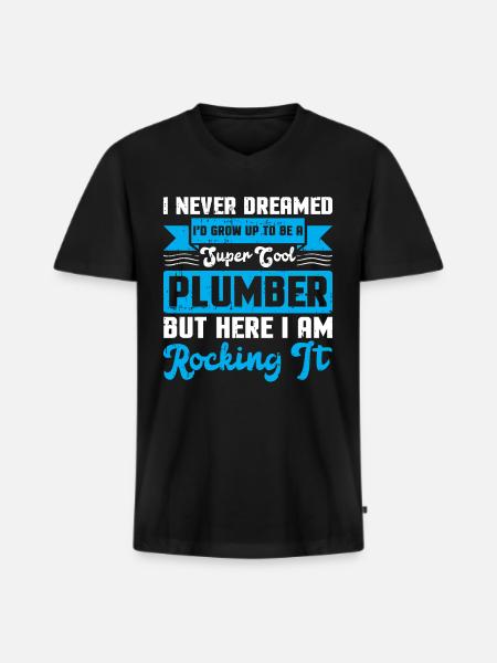 Klempner - Männer Premium Bio T-Shirt mit V-Ausschnitt - Schwarz