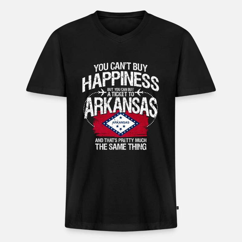 Arkansas - Männer Premium Bio T-Shirt mit V-Ausschnitt - Schwarz
