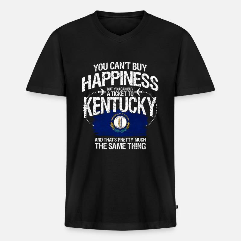 Kentucky - Männer Premium Bio T-Shirt mit V-Ausschnitt - Schwarz