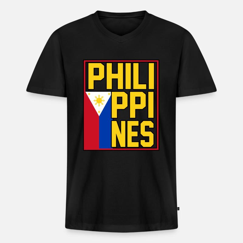Philippinen - Männer Premium Bio T-Shirt mit V-Ausschnitt - Schwarz