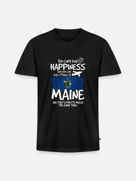 Maine - Men's Premium Organic T-shirt with V-neck - black