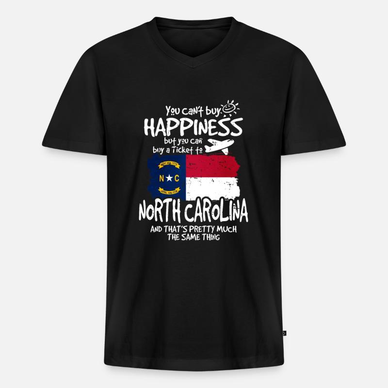 North Carolina - Männer Premium Bio T-Shirt mit V-Ausschnitt - Schwarz