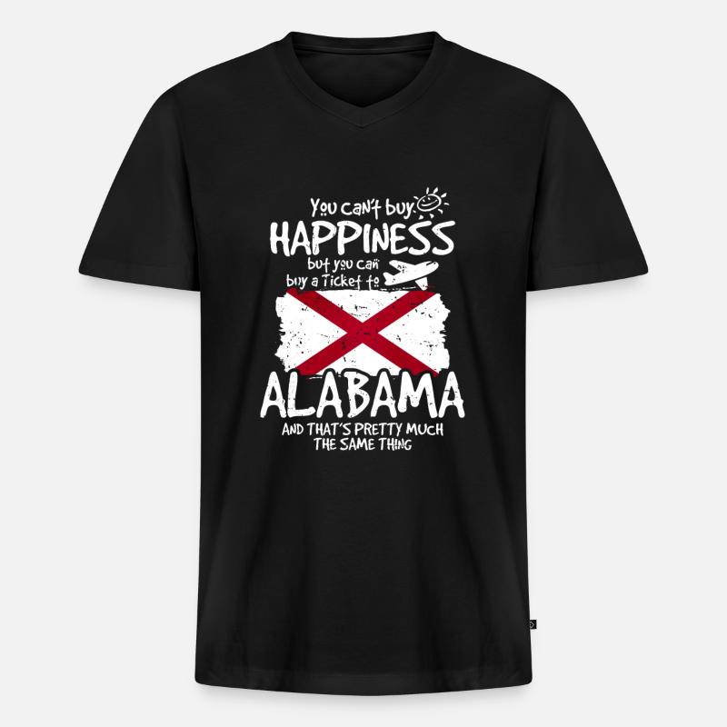 Alabama - Männer Premium Bio T-Shirt mit V-Ausschnitt - Schwarz
