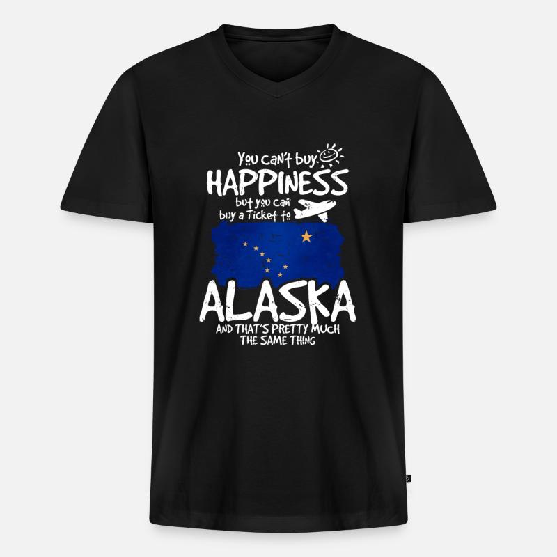 Alaska - Männer Premium Bio T-Shirt mit V-Ausschnitt - Schwarz