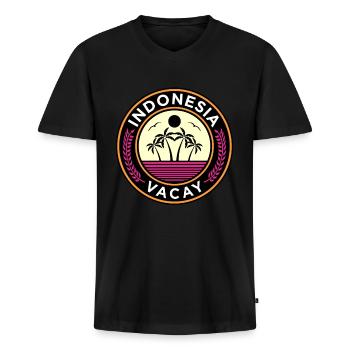 Indonesia - Men's Premium Organic T-shirt with V-neck - black - Front - Nico (187cm)