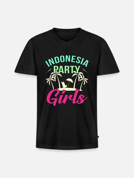 Indonesia - Men's Premium Organic T-shirt with V-neck - black
