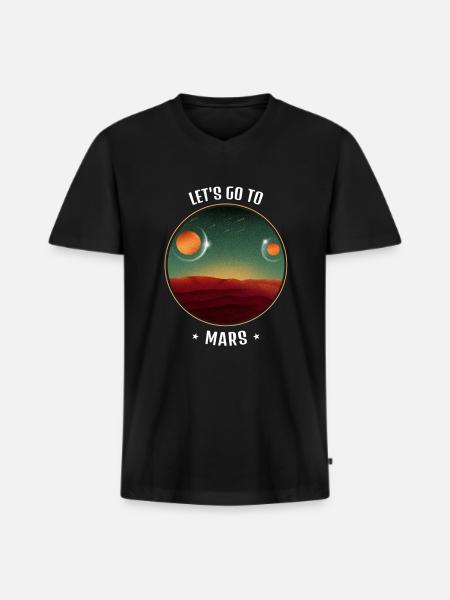Mars Outer Space Space - Men's Premium Organic T-shirt with V-neck - black