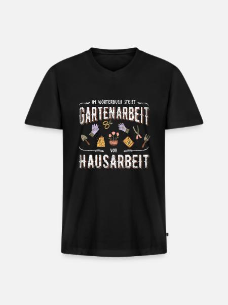 Gartenarbeit Wörterbuch Garten Gärtner - Männer Premium Bio T-Shirt mit V-Ausschnitt - Schwarz