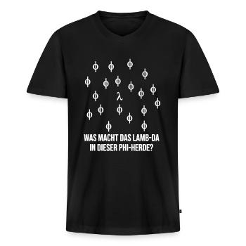Physik Lehrer Physiker Lustig Wissenschaft - Männer Premium Bio T-Shirt mit V-Ausschnitt - Schwarz - Vorne - Nico (187cm)