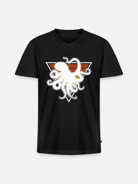 Octopus Octopus Octopus Tentacle - Men's Premium Organic T-shirt with V-neck - black