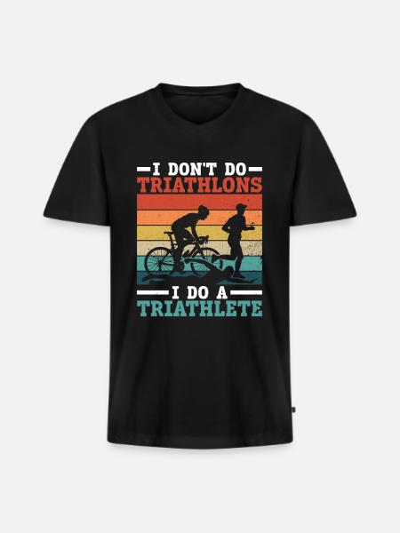 Triathlon Training Triathlete Gift - Men's Premium Organic T-shirt with V-neck - black