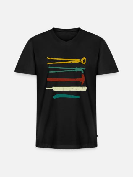Farrier Forge Anivl Blacksmithing - Men's Premium Organic T-shirt with V-neck - black
