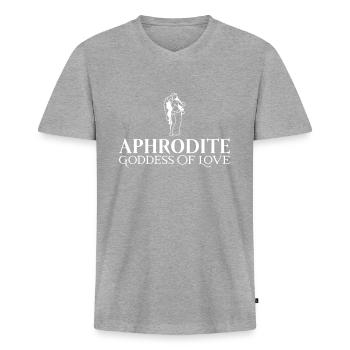 Aphrodite Griechische Mythologie Griechischer Gott - Männer Premium Bio T-Shirt mit V-Ausschnitt - Grau meliert - Vorne
