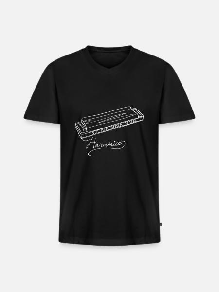 Harmonica Online Art - Harmonica - Men's Premium Organic T-shirt with V-neck - black