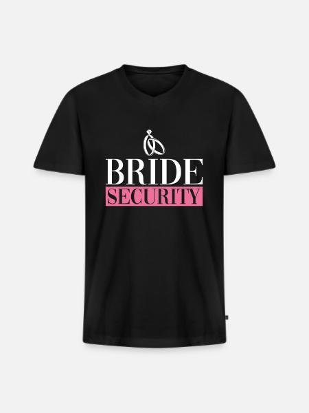 Sécurité nuptiale - Bachelorette JGA - T-shirt encolure en V Premium bio Homme - noir