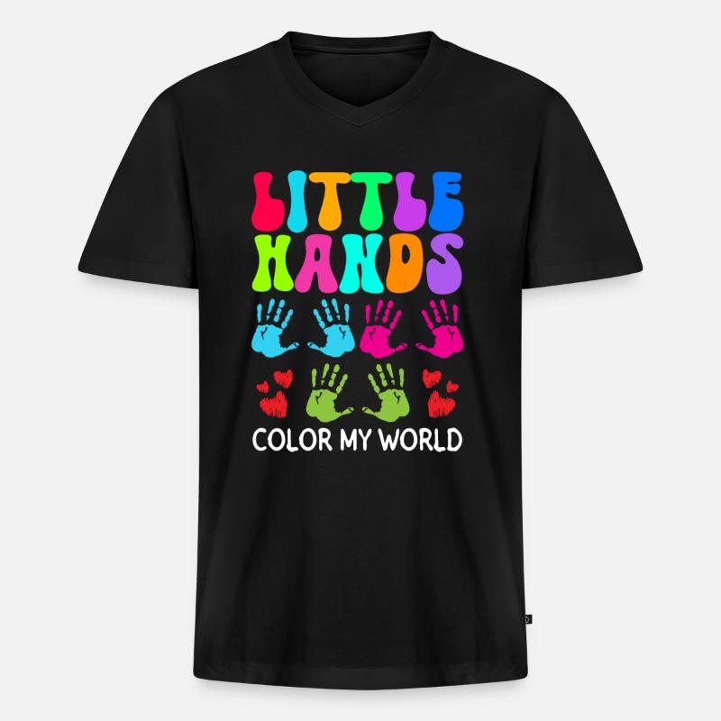 Kinder Krankenschwester Säugling Pädiatrie - Männer Premium Bio T-Shirt mit V-Ausschnitt - Schwarz