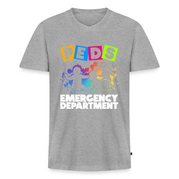 Kinder Krankenschwester Säugling Pädiatrie - Männer Premium Bio T-Shirt mit V-Ausschnitt - Grau meliert - Vorne