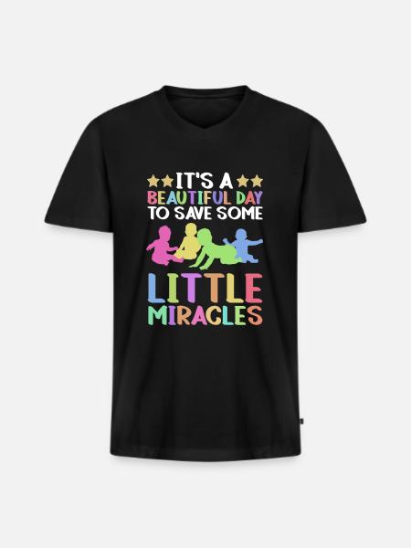 Children Nurse Infant Pediatrics - Men's Premium Organic T-shirt with V-neck - black