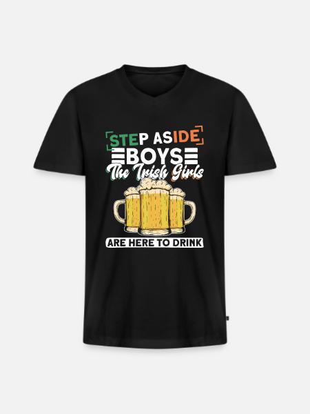 Ireland Irish Funny Saying St Patrick's Day - Men's Premium Organic T-shirt with V-neck - black