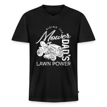 Lawn Mowing Funny Dad Father's Day Lawn Mower Lawn - Men's Premium Organic T-shirt with V-neck - black - Front - Nico (187cm)