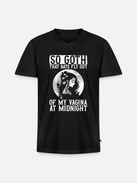 Goth Gothic Fledermäuse Vagina Spruch - Männer Premium Bio T-Shirt mit V-Ausschnitt - Schwarz