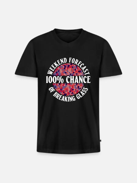 Wochenendvorhersage - 100% Chance auf - Männer Premium Bio T-Shirt mit V-Ausschnitt - Schwarz