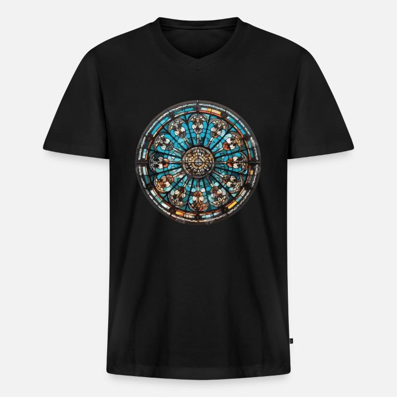 Glasmalerei - Glasmalerei Künstler - Männer Premium Bio T-Shirt mit V-Ausschnitt - Schwarz