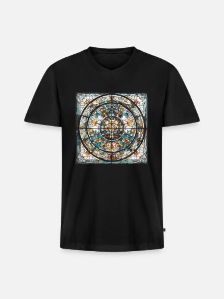 Vitrail - Vitrail Artiste - T-shirt encolure en V Premium bio Homme - noir