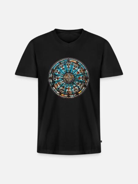 Vitrail - Vitrail Artiste - T-shirt encolure en V Premium bio Homme - noir