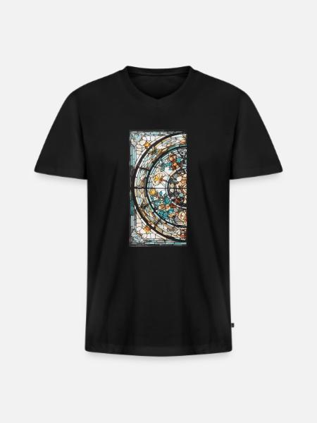 Vitrail - Vitrail Artiste - T-shirt encolure en V Premium bio Homme - noir
