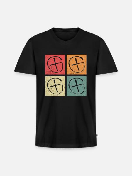 X-Symbol - Geocaching Geocacher - Men's Premium Organic T-shirt with V-neck - black