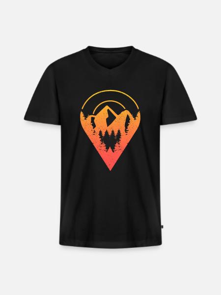 Geocaching Destination - Geocaching Geocacher - T-shirt encolure en V Premium bio Homme - noir