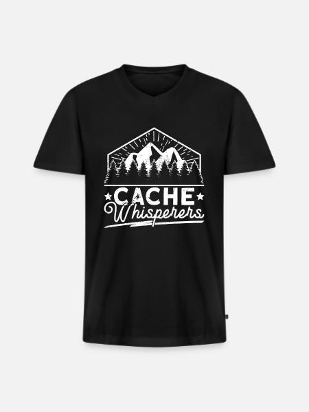 Cache Whisperer - Geocaching Geocacher - Men's Premium Organic T-shirt with V-neck - black