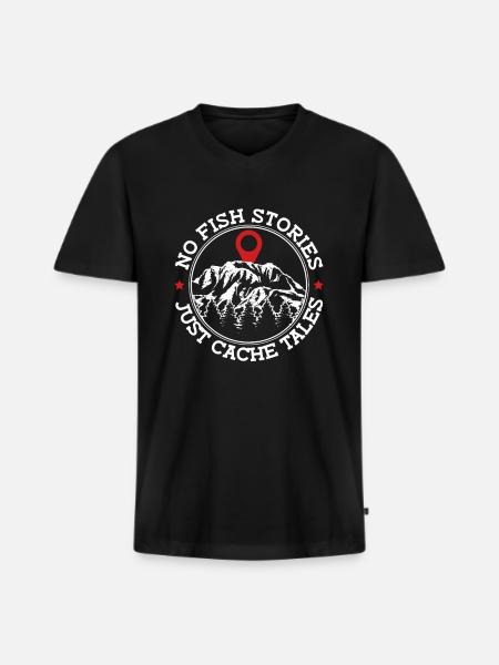 Geocaching Geocacher Spruch - Men's Premium Organic T-shirt with V-neck - black