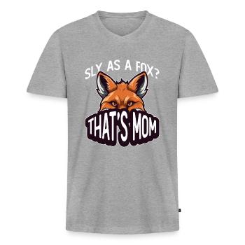 Cadeaux amusants pour les amoureux du renard - T-shirt encolure en V Premium bio Homme - gris chiné - Devant