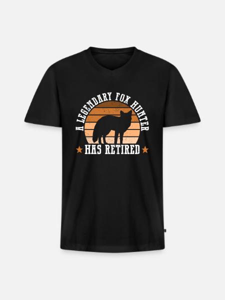 Fuchsjagd Geschenke - Männer Premium Bio T-Shirt mit V-Ausschnitt - Schwarz