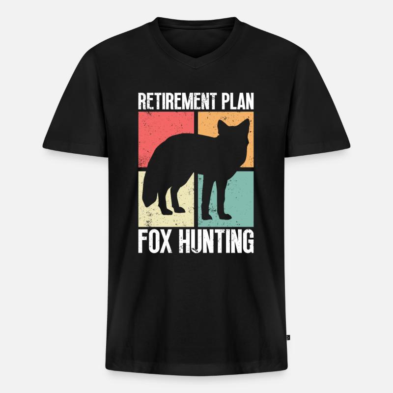Fuchsjagd Geschenke - Männer Premium Bio T-Shirt mit V-Ausschnitt - Schwarz