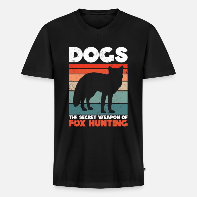 Fuchsjagd Geschenke Jagdhund - Männer Premium Bio T-Shirt mit V-Ausschnitt - Schwarz