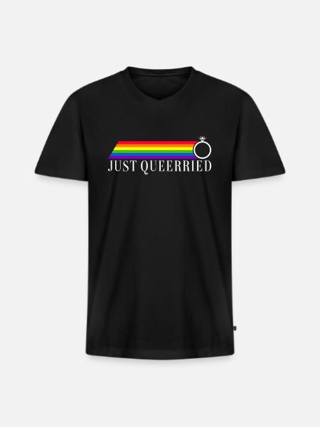 Gay Pride Wedding Gay Marriage - Men's Premium Organic T-shirt with V-neck - black