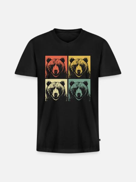 Grizzly Bear Brown Bear - Men's Premium Organic T-shirt with V-neck - black