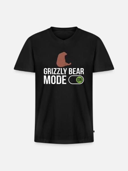 Grizzly Bear Brown Bear - Men's Premium Organic T-shirt with V-neck - black