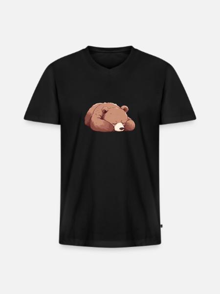 Grizzly Bear Brown Bear - Men's Premium Organic T-shirt with V-neck - black